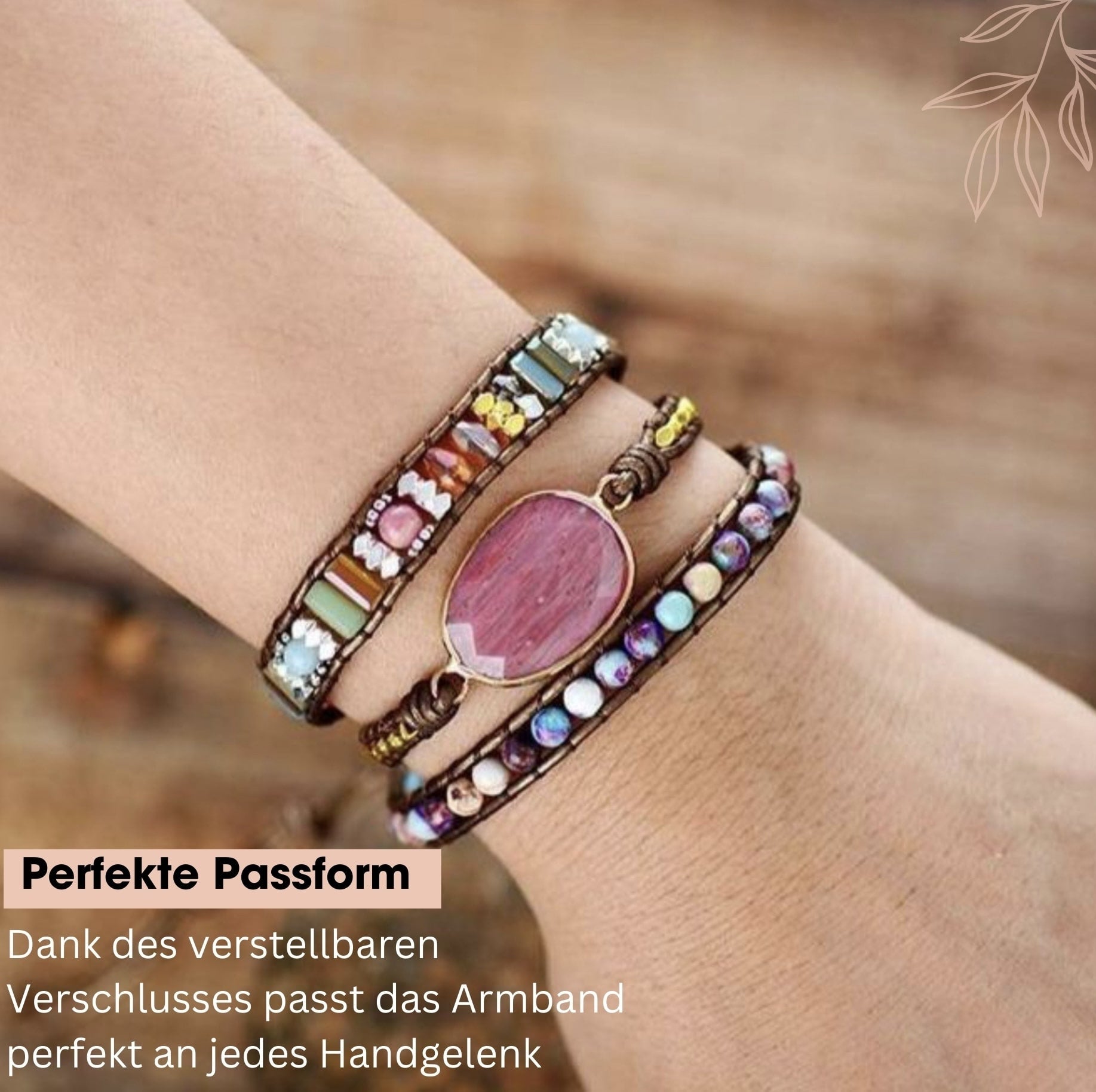 Rhodochrosit Stress Armband