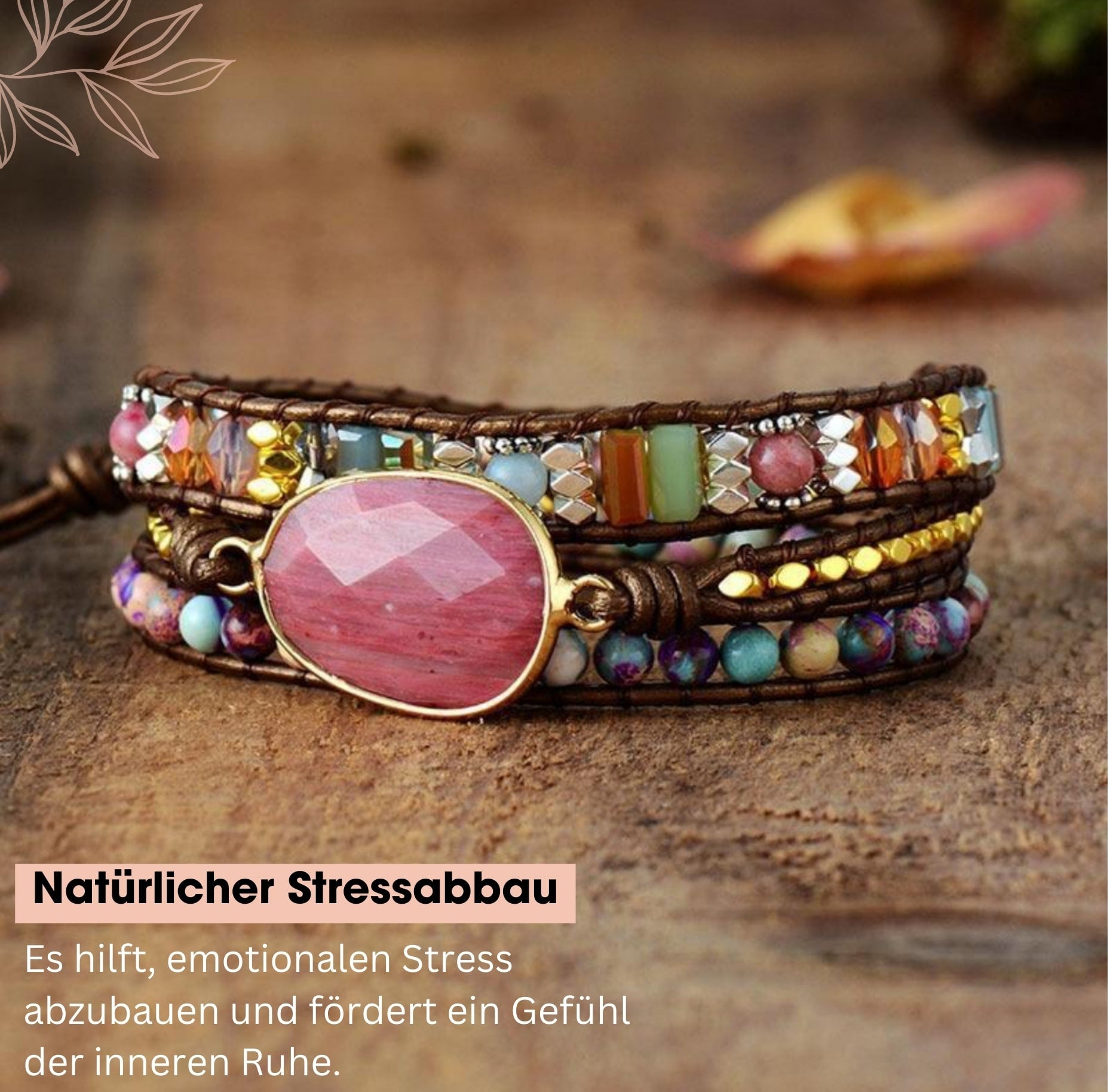 Rhodochrosit Stress Armband